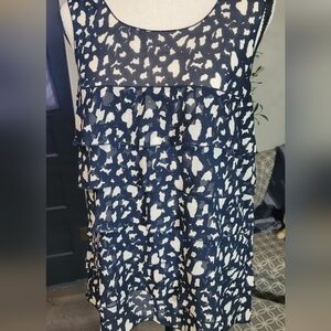 Loft Sleeveless Tired Ruffled Top Small